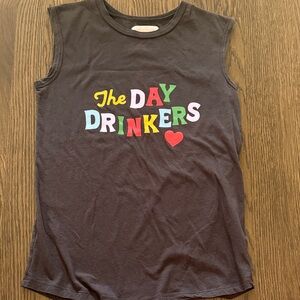 ban.do charcoal gray fun Graphic Tank Top with Multi-Color Lettering